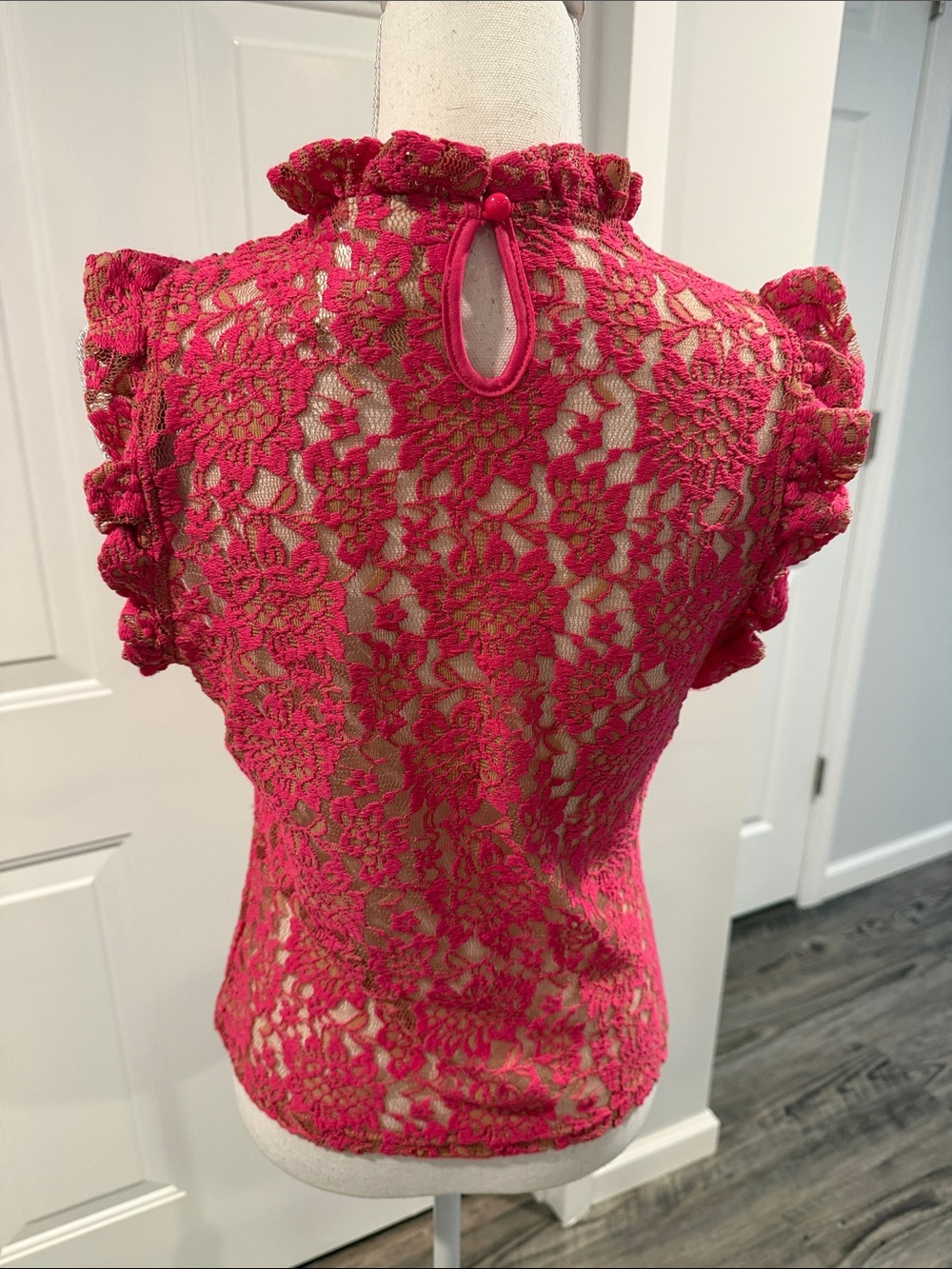 NWT Anthropologie Dolan Lace Top Pink Rose in Size S NEW WITH TAGS - Picture 6 of 12